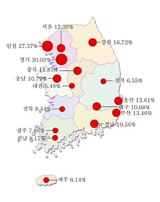  지자체별 총부채. ⓒ 프라임경제