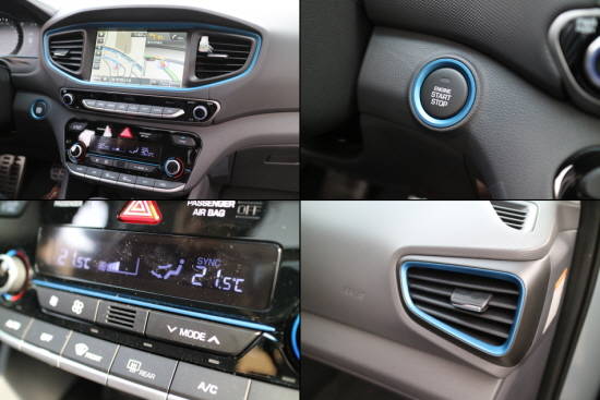 실내 주요 부분 곳곳에 적용된 블루 포인트 컬러. = 노병우 기자