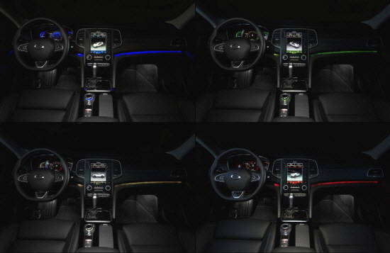 국내 최초로 도입된 다섯 가지 색상의 앰비언트 라이팅 기술. ⓒ 르노삼성자동차