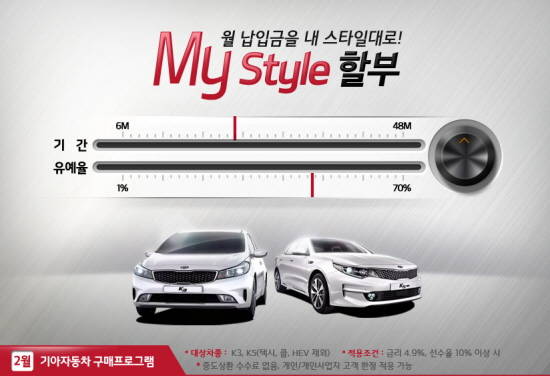 기아차가 할부기간과 유예율을 고객이 직접 정할 수 있는 획기적인 프로그램을 선보였다. ⓒ 기아자동차