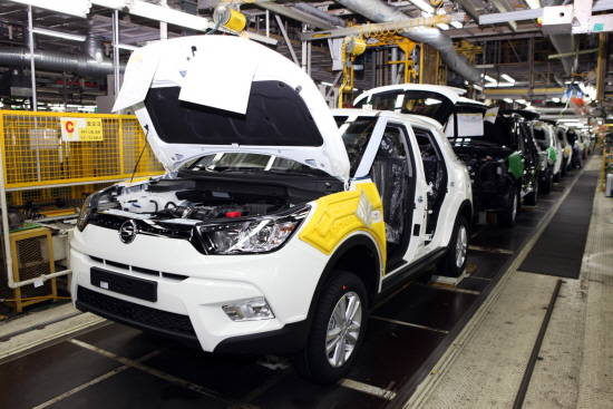 현재 평택공장은 생산물량 부족으로 인해 조립 1라인을 제외하고 2개 라인이 1교대 운영 중으로 조업률은 약 60%에 머무르고 있다. ⓒ 쌍용자동차