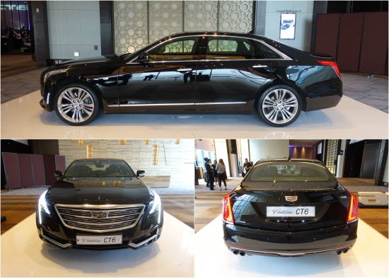 CT6는 캐딜락 특유의 역동적인 바디 라인에 더해 럭셔리 대형 세단 디자인의 정석인 길고 낮은 차체비율을 갖췄다. = 노병우 기자