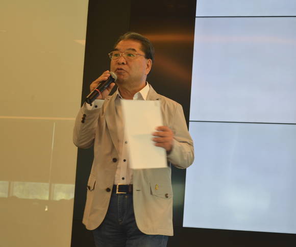 이재정 경기도교육감이 '2016 학교폭력예방 책임교사 심화연수'에 참가한 교사들을 대상으로 인사말을 하고 있다. = 안유신 기자