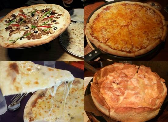 다양한 스타일의 피자들. 피자업계는 매장 방문객보다는 배달시키는 고객이 늘어남에 따라 배달 서비스를 강화하고 있다. = 하영인 기자