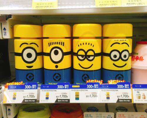 캐릭터 '미니언'을 활용한 우유 제품. 현재 식품업계에서는 다양한 캐릭터상품을 통해 키덜트 문화를 선도하고 있다. = 백유진 기자