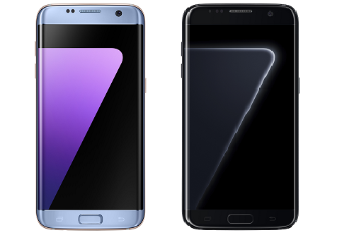 삼성전자는 갤럭시노트7 단종 후 블루코랄(왼쪽), 블랙 펄(오른쪽) 등 갤럭시S7 색상 마케팅으로 소비자들을 공략하고 있다. ⓒ 삼성전자