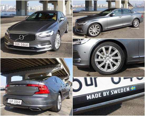 S90의 외관은 차체를 보다 낮고 넓고, 길어 보이게 하는 볼보자동차만의 시그니처 비율이 적용돼 다이내믹한 인상을 뿜어낸다. = 노병우 기자