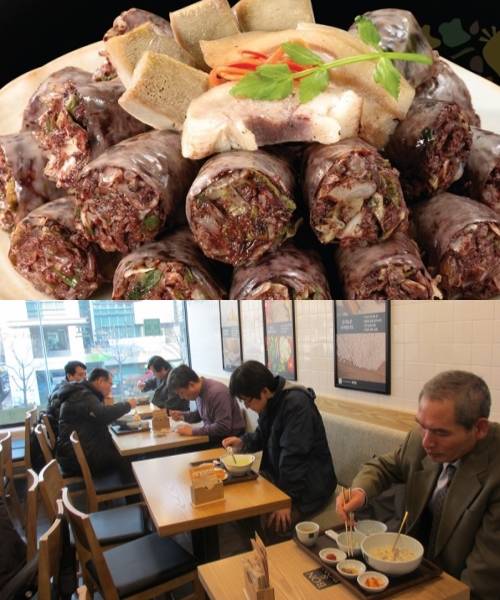 위부터 명품병천순대 이미지컷, 본앤본 매장. ⓒ 각 사