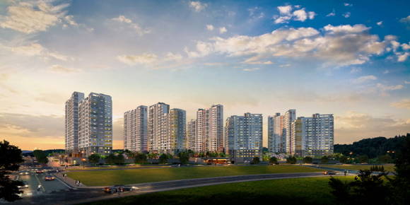 구미 확장단지 쌍용 예가 더 파크 야경 투시도 ⓒ쌍용건설