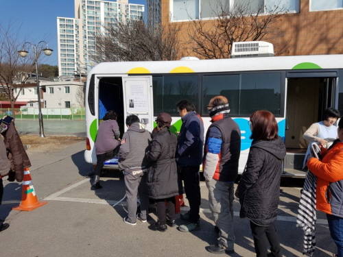 결핵 이동검진이 한창 진행중인 모습. ⓒ 광주시