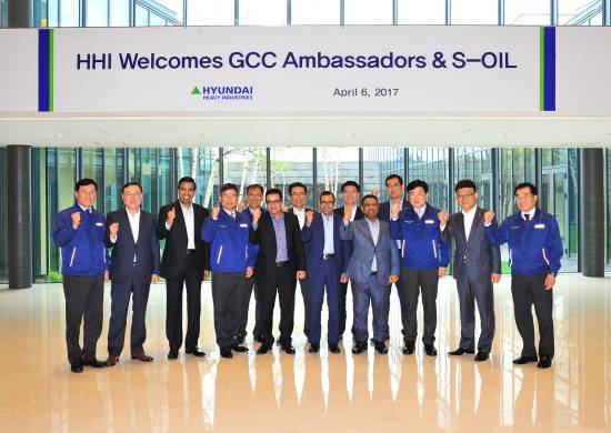 현대중공업은 6일 중동 3개국 대사 일행을 맞아 조선 및 플랜트 분야 협력 강화방안을 논의했다. ⓒ 현대중공업