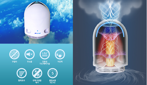 무필터 가열 방식을 채택한 공기청정기 에어프리 P80. 가격도 저렴한데다 유지비용이 전혀 들어가지 않아 인기몰이 중이다. ⓒ 브이엠케이전자