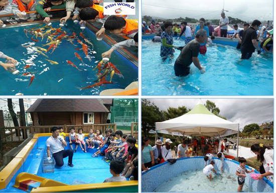 14일부터 8월20일까지 진행되는 도깨비 빛축제는 주간에는 다양한 체험프로그램으로 구성되며 무사체험 .석궁 만들기. 황토체험 .물고기 체험 등 20여 가지 프로그램으로 진행된다. ⓒ(주)브릿지랜드