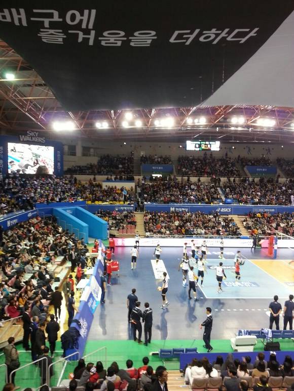 천안을 연고로 하는 현대캐피탈의 경기 모습. ⓒ 천안시청