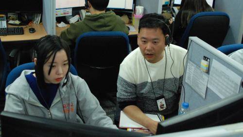 요기요 고객만족센터 체험 프로그램을 진행하는 모습. ⓒ 요기요