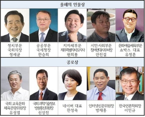 2017 인터넷신문인의 밤 시상식 수상자 10인. ⓒ 한국인터넷신문협회