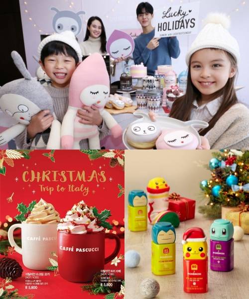 던킨도너츠 크리스마스 도넛, 파스쿠찌 크리스마스 시즌 제품 2종, SPC그룹 포켓몬 시리즈 보툰. ⓒ SPC그룹