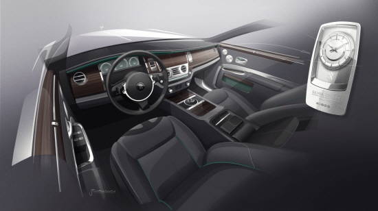 차량 내부에는 특별 제작된 포레스트 그린 색상이 곳곳에 가미됐다. ⓒ 롤스로이스모터카