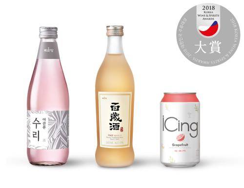 왼쪽부터 수리, 백세주, 아이싱 자몽. ⓒ 국순당