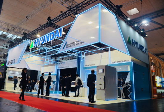 현대일렉트릭이 '하노버메세 2018'에 마련한 전시 부스. ⓒ 현대중공업