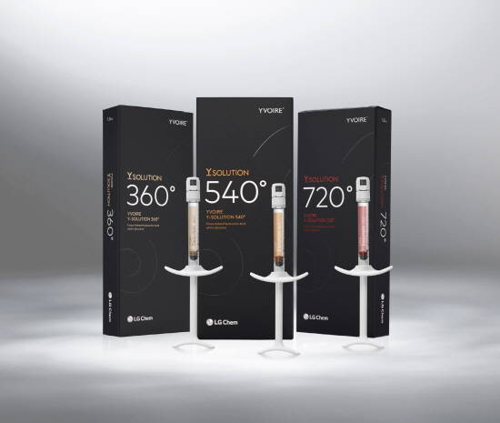 LG화학이 국내 프리미엄 필러 시장을 공략하기 위해 새로운 히알루론산(Hyaluronic acid) 필러 브랜드 Y-Solution 제품 3종을 론칭했다. ⓒ LG화학