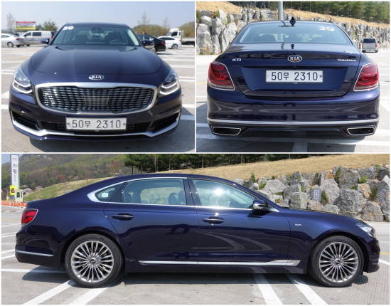 THE K9의 외장 디자인은 차별화된 시그니처 그래픽, 더욱 커진 차체에서 느껴지는 웅장한 품격이 특징이다. = 노병우 기자