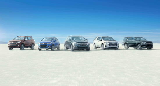 쉐보레 브랜드는 SUV 개념 최초 도입 이후 시장을 개척한 선구자이자 SUV 대중화를 이끈 선두주자로 글로벌 SUV 시장 확대에 따라 경쟁력 있는 라인업을 선보이고 있다. ⓒ 한국GM