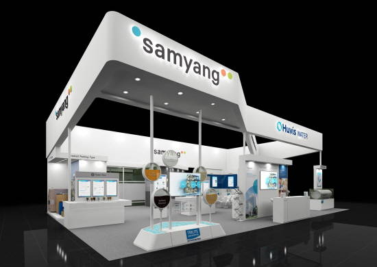 '아쿠아텍 차이나 2018'에 참여하는 삼양사·휴비스워터 공동 부스. ⓒ 삼양사