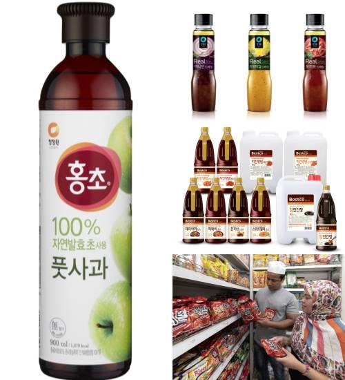 대상 청정원 '홍초 풋사과, 프리미엄 리얼드레싱', 대상베스트코 PB 10종, 신세계푸드 대박라면 제품 이미지컷. ⓒ 각 사