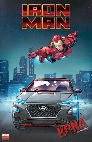 현대자동차는 2018 코믹콘 개막식에서 글로벌 엔터테인먼트사 마블과 협업해 개발한 '코나 아이언맨 에디션'을 세계 최초 선보인다. ⓒ 현대자동차