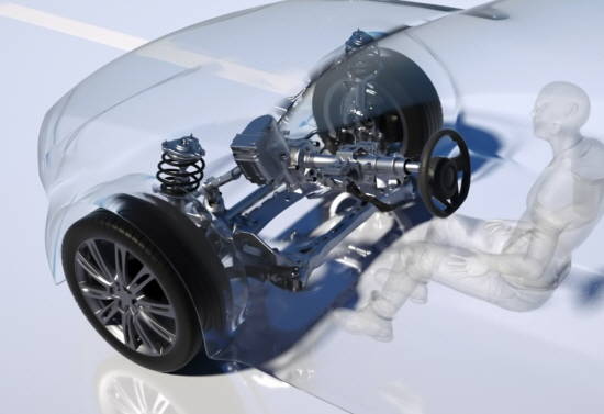 자율주행용 첨단 조향장치의 그래픽 모습. ⓒ 현대모비스