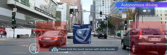 지난 CES에서 현대모비스가 공개한 자율주행 시뮬레이션 화면 캡쳐. ⓒ 현대모비스