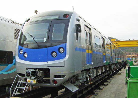 현대로템이 2008년 수주한 카자흐스탄 알마티 1호선 전동차. ⓒ 현대로템