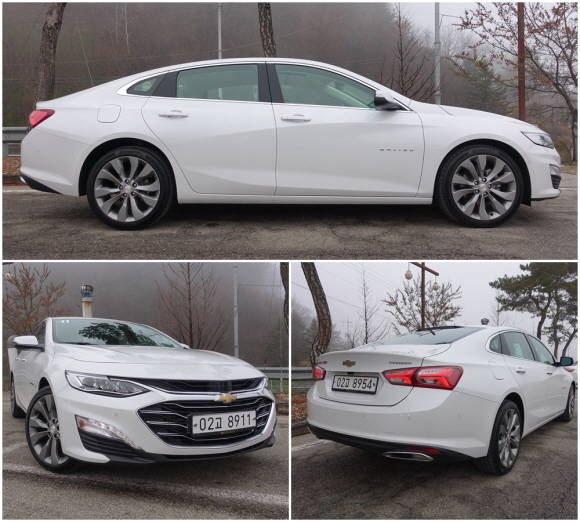 신형 스파크에 선보인 바 있는 쉐보레의 최신 패밀리룩은 더 뉴 말리부에서 더욱 강인하고 트렌디한 모습으로 진화했다. = 노병우 기자