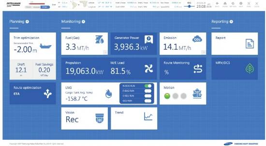 삼성중공업 스마트십 솔루션 '인텔리만 십' 메인 화면 이미지. ⓒ 삼성중공업