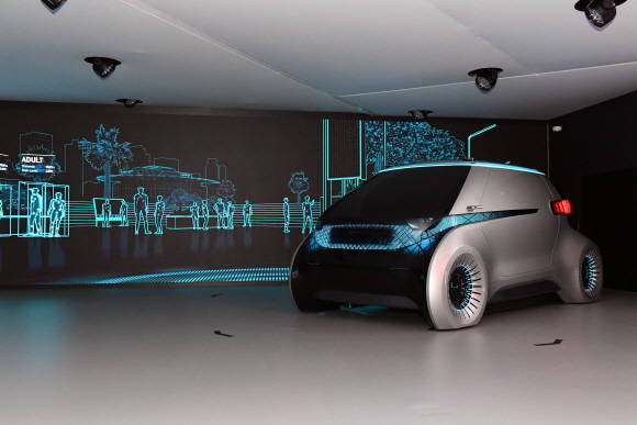 미래 도심 자율주행 콘셉트 M.VISION(엠비전)의 모습. ⓒ 현대모비스