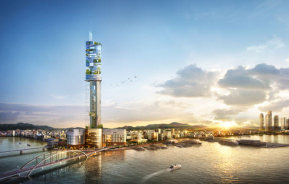 부산 광복동 롯데타운내에 들어설 예정인 롯데타워 조감도. ⓒ 부산시