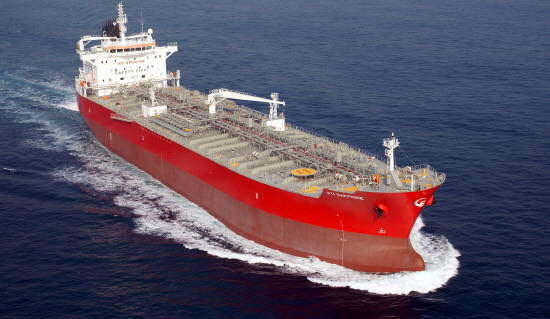 현대미포조선이 건조한 50K급 PC선 시운전 모습. ⓒ 현대중공업