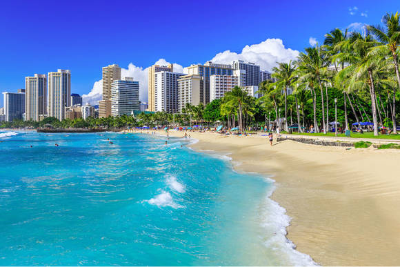 하와이 와이키키해변 전경. ⓒ 팜투어