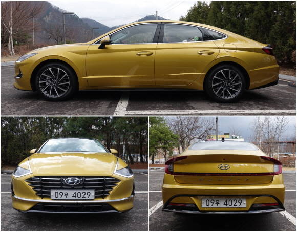 센슈어스 스포트니스가 적용된 신형 쏘나타는 혁신적인 디자인의 스포티 중형 세단 이미지를 완성했다. = 노병우 기자