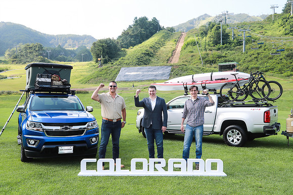 왼쪽부터 브렌트 딥 GM 차량성능개발담당, 한국GM 카허 카젬 사장, 한국GM 영업·서비스·마케팅 부문 시저 톨레도 부사장. ⓒ 한국GM