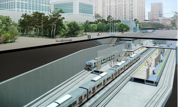 부산도시철도 급행열차 정거장 조감도. ⓒ 부산시.