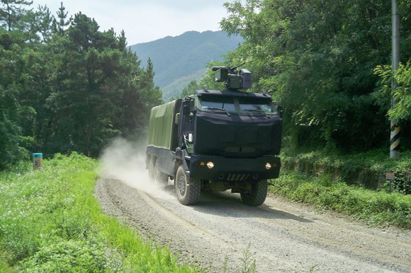 5톤 방탄킷차량 자체시험평가 장면. ⓒ 기아자동차