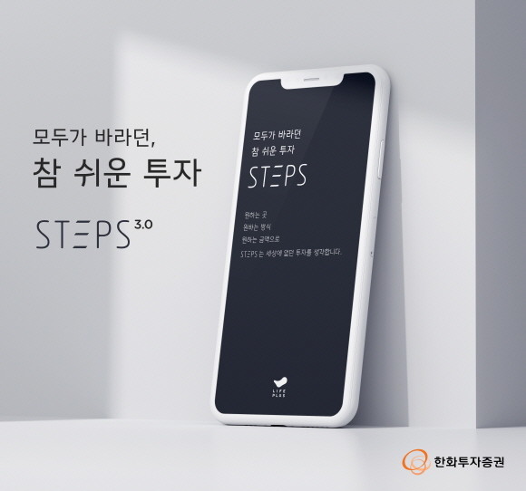 한화투자증권이 투자정보 앱 STEPS를 '금융투자 앱'으로 한 차원 업그레이드 해 출시했다. 이와 함께 오는 12월27일까지 다양한 출시 이벤트도 준비했다. ⓒ 한화투자증권