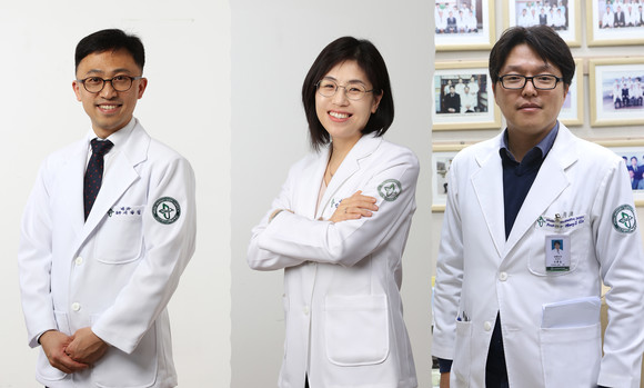 주요 학회에서 우수논문 및 학술상을 수상한 '젊은의사 3인'. 왼쪽부터 서광일, 김성은, 김홍일 교수. ⓒ 고신대복음병원