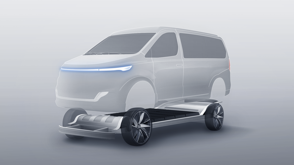 전기차 스케이트보드 플랫폼 개념도(이해를 돕기 위해 별도 제작된 이미지). ⓒ 현대자동차