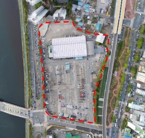 부산 해운대구 재송동에 위치한 한진 CY 부지 전경. ⓒ 부산시