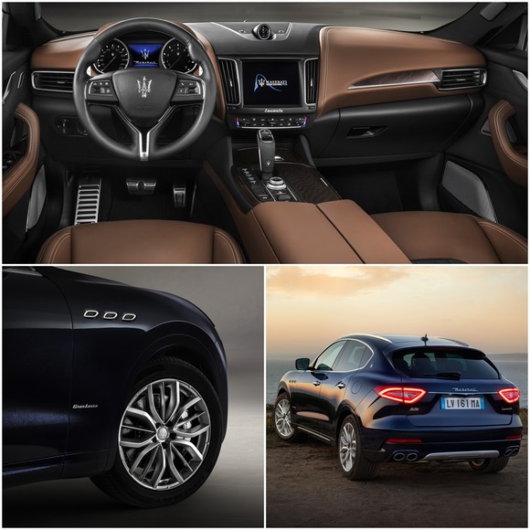 럭셔리 감성을 강조하는 그란루소 트림은 외장에 새로운 크롬 인서트와 바디 컬러의 스포일러를 적용하고, 실내를 고급 소재로 마감해 우아함을 전달한다. 그란루소 트림 세부 사진들. ⓒ 마세라티