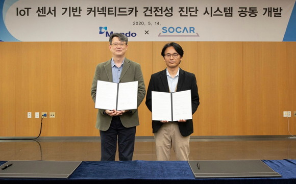 왼쪽부터 원종필 쏘카 기술총괄책임과 박규식 만도 F3랩 실장. ⓒ 쏘카