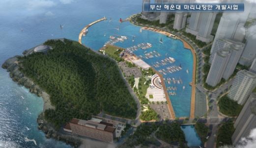 부산 해운대 마리나 개발 사업 예상 조감도. ⓒ 삼미